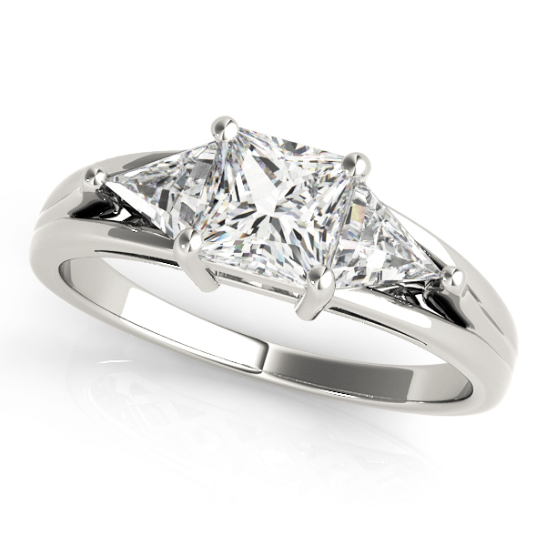 0.2 Ct Lab-Created Diamond Princess Cut Yana  Trilogy Engagement Rings in Silver 925