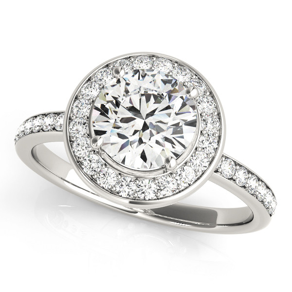 0.2 Ct Natural Round Cut Kendal  Halo Diamond Rings in Silver 925