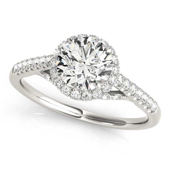 0.2 Ct Natural Round Cut Leen  Halo Diamond Rings in Silver 925