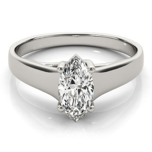 0.1 Ct Natural Marquise Cut Nikkie  Diamond Solitaire Rings in Silver 925