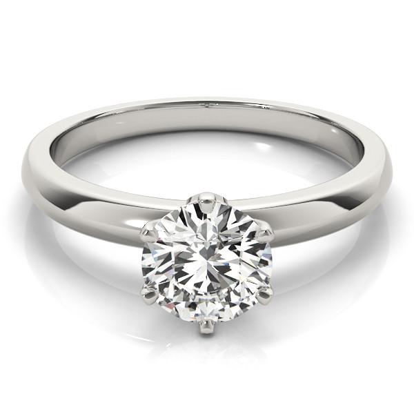 0.1 Ct Lab-Created Diamond Round Cut Mazie  Classic Solitaire Engagement Rings in Silver 925