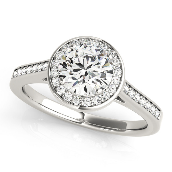 0.2 Ct Natural Round Cut Kinlee Halo Diamond Rings in Silver 925