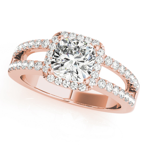 0.2 Ct Natural Cushion Cut Jaylin Halo Diamond Rings in Silver 925