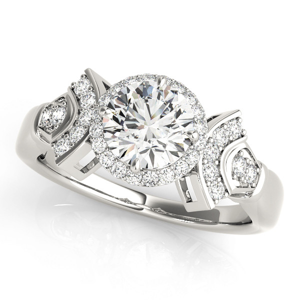 0.2 Ct Natural Round Cut Kalli  Halo Diamond Rings in Silver 925