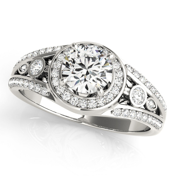 0.2 Ct Natural Round Cut Kaislee  Halo Diamond Rings in Silver 925