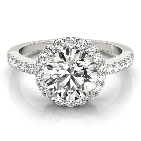 0.2 Ct Lab-Created Diamond Round Cut Shriya  Halo Engagement Rings in Silver 925