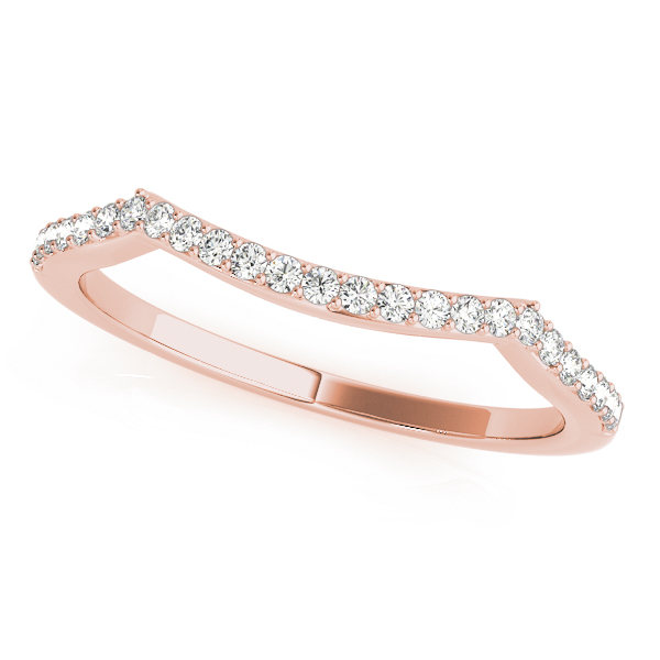 Hency Lab Grown Diamond Rose Gold Shared Prong Set Shaped Women's Wedding Ring