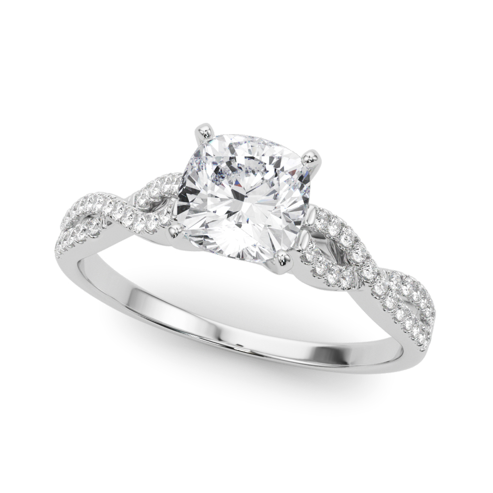 Zeenat Natural Diamond 4 Prong Setting Side Stone Engagement Ring
