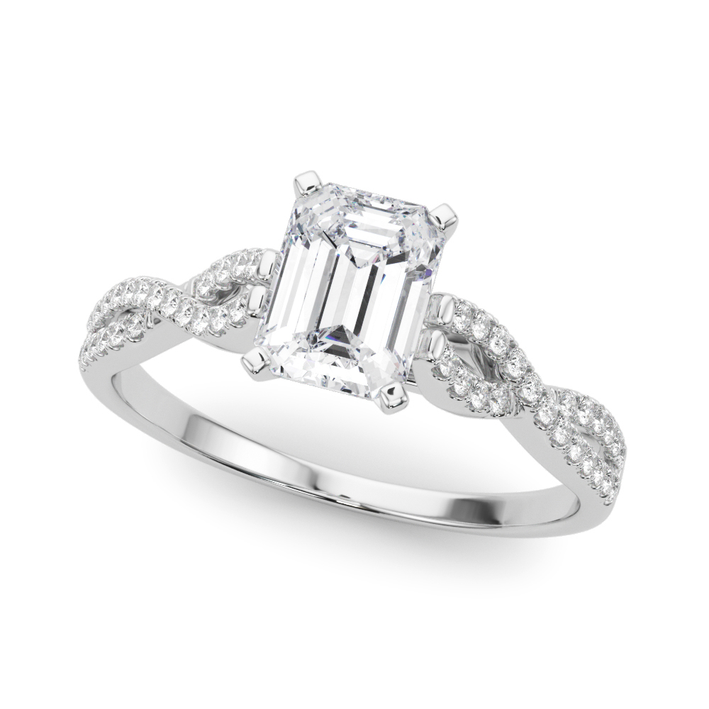 Zorion Natural Diamond 4 Prong Setting Side Stone Engagement Ring