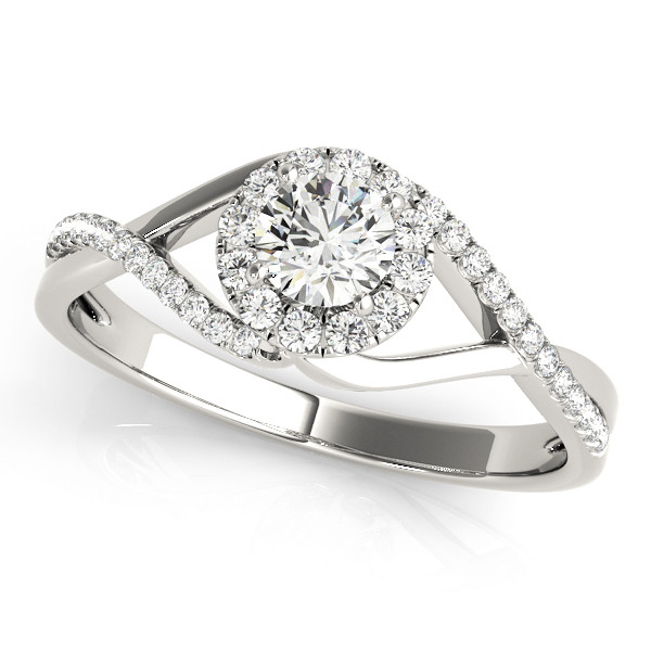 0.2 Ct Natural Round Cut Lynnlee Halo Diamond Rings in Silver 925