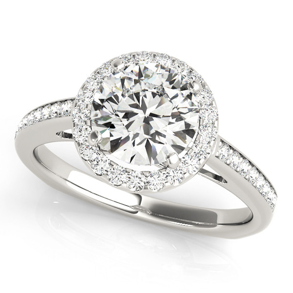 0.2 Ct Natural Round Cut Jinora  Halo Diamond Rings in Silver 925