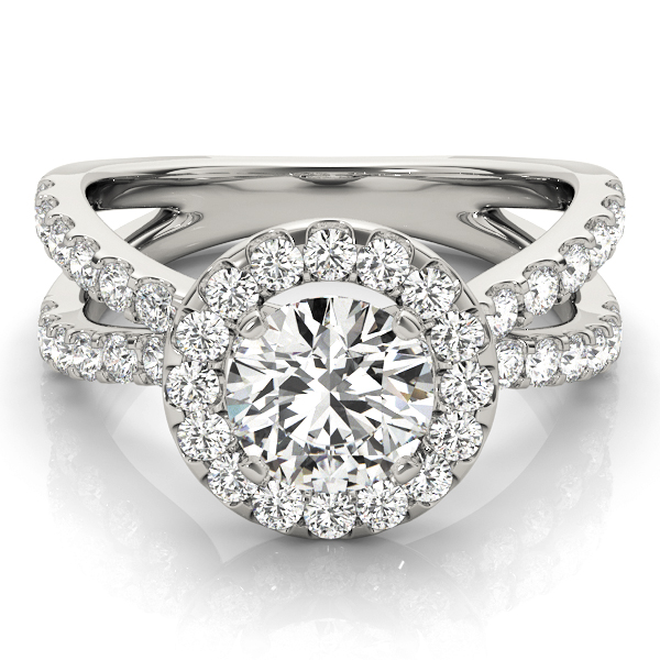0.2 Ct Lab-Created Diamond Round Cut Melbah  Halo Engagement Rings in Silver 925