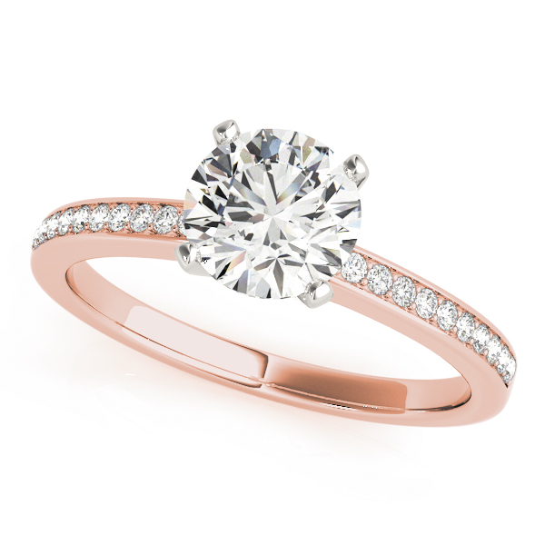Zara Natural Diamond Rose Gold 4 Prong Setting Side Stone Engagement Ring