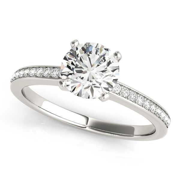 Zara Natural Diamond 4 Prong Setting Side Stone Engagement Ring