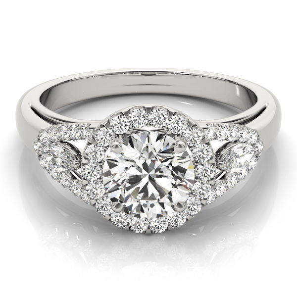 0.2 Ct Lab-Created Diamond Round Cut Sherline  Halo Engagement Rings in Silver 925