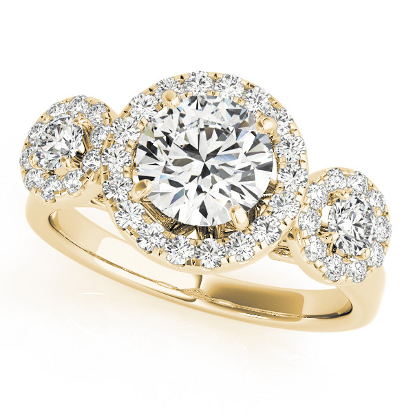 0.2 Ct Natural Round Cut Josselyn  Halo Diamond Rings in Silver 925