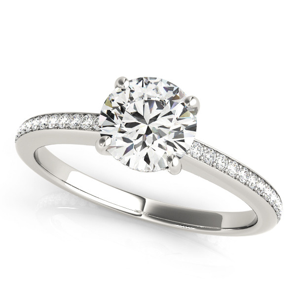 0.2 Ct Natural Round Cut Kyla Halo Diamond Rings in Silver 925
