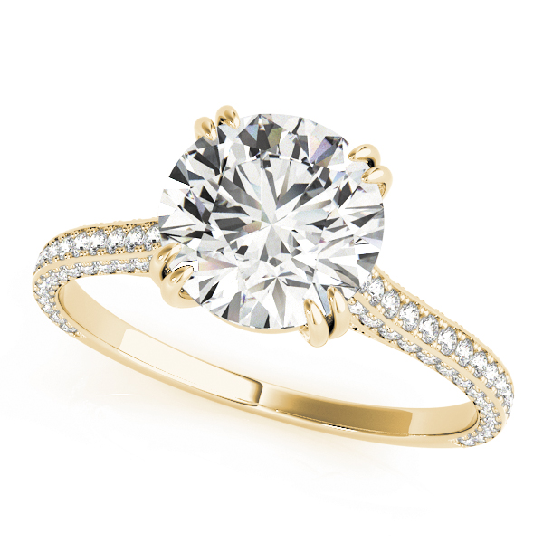 0.2 Ct Lab-Created Diamond Round Cut Joanna Side Stone Engagement Rings in Silver 925