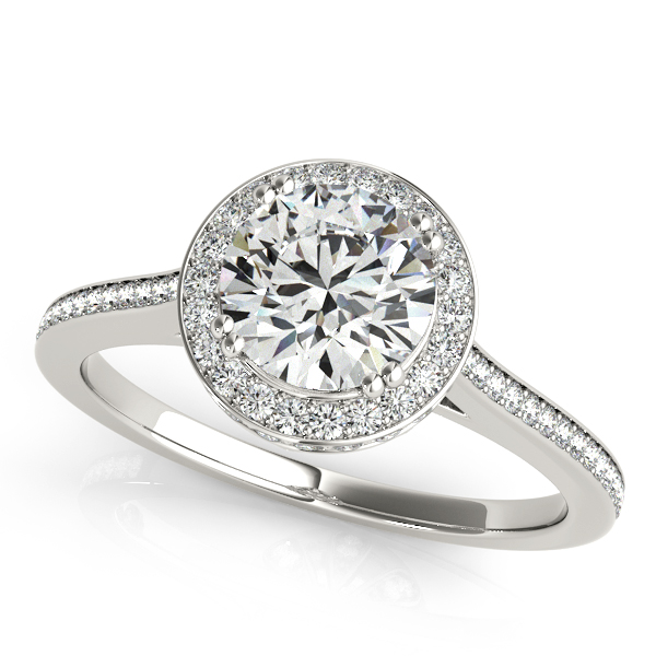 0.2 Ct Lab-Created Diamond Round Cut Sherlin  Halo Engagement Rings in Silver 925