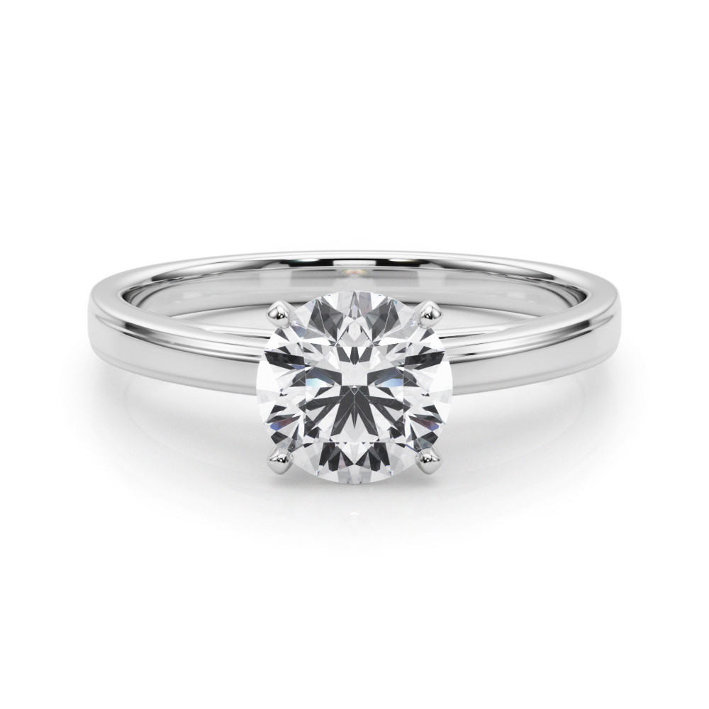 0.2 Ct Natural Round Cut Dayna  Solitaire Diamond Rings in Silver 925