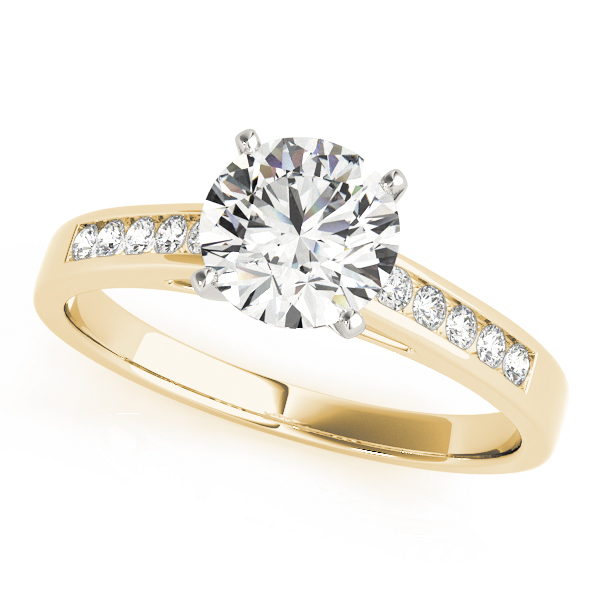 SunshineDiamonds Side Stone Engagement Rings in 9K Yellow Gold and 0.50 Carat Lab Grown Diamond