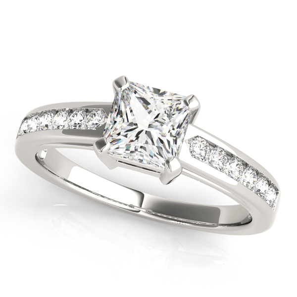 Zeppelin Natural Diamond 4 Prong Setting Side Stone Engagement Ring