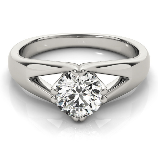 0.1 Ct Lab-Created Round Cut Moriah  Classic Solitaire Engagement Diamond Rings in Silver 925