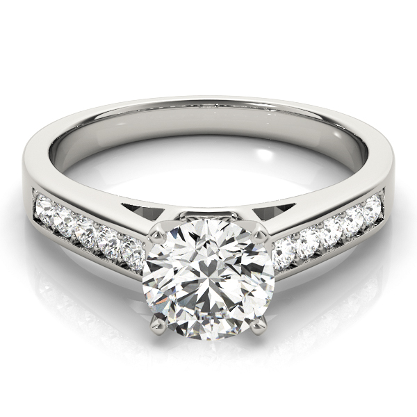 0.2 Ct Lab-Created Diamond Round Cut Shajina  Side Stone Engagement Rings in Silver 925