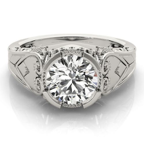0.1 Ct Lab-Created Round Cut Maple  Solitaire Diamond Rings in Silver 925