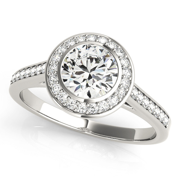 0.2 Ct Natural Round Cut Lenna  Halo Diamond Rings in Silver 925
