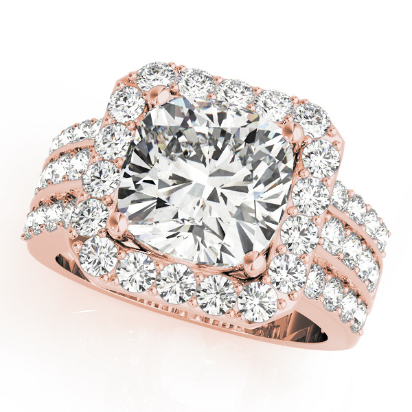 0.2 Ct Natural Cushion Cut Janie Halo Diamond Rings in Silver 925