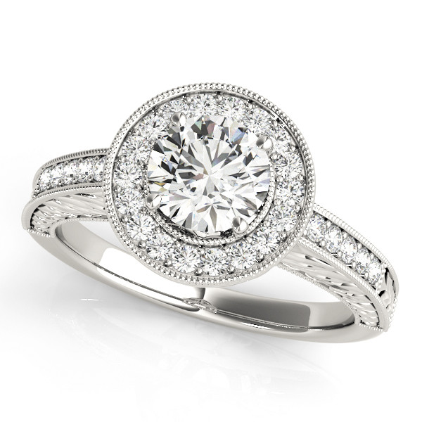 0.2 Ct Natural Round Cut Lillyann  Halo Diamond Rings in Silver 925