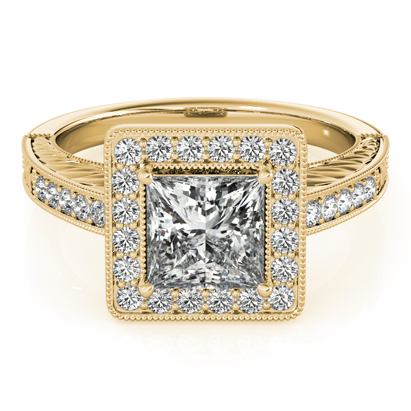 0.3 Ct Lab-Created Diamond Princess Cut Miriyam  Halo Engagement Rings in Silver 925