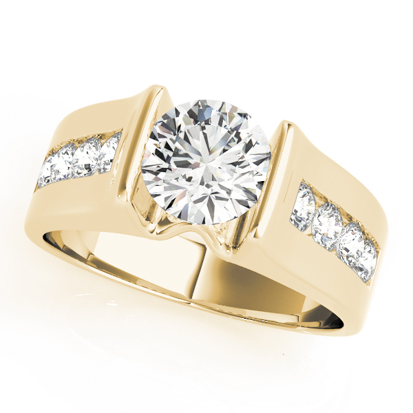 SunshineDiamonds Side Stone Engagement Rings in 9K Yellow Gold and 1.00 Carat Natural Diamond