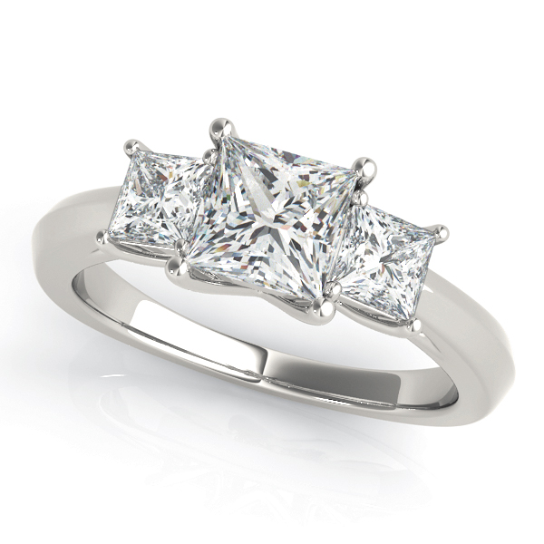 0.2 Ct Lab-Created Diamond Princess Cut Wilmarie  Trilogy Engagement Rings in Silver 925
