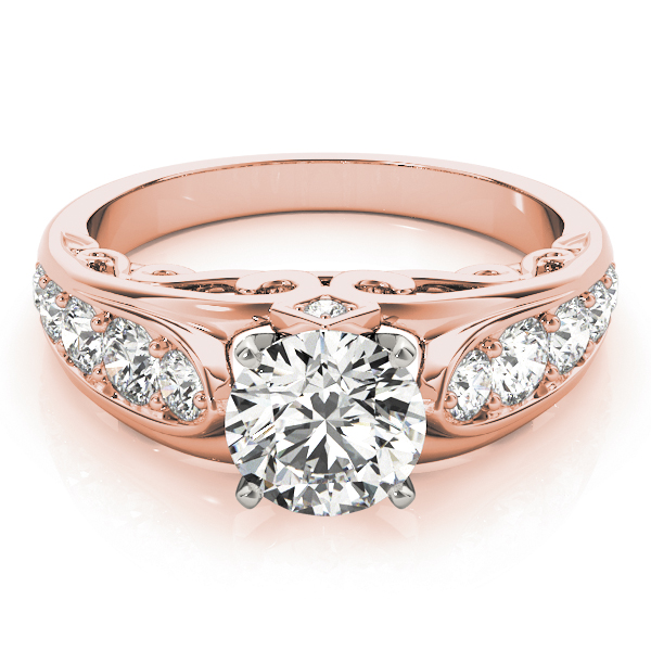 0.2 Ct Lab Grown Diamond Round Cut Alcya  Side Stone Engagement Rings in Silver 925