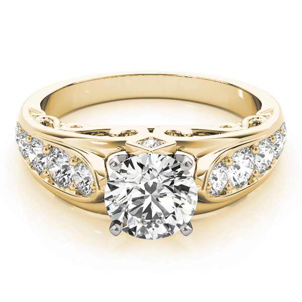 0.2 Ct Lab-Created Diamond Round Cut Alcya  Side Stone Engagement Rings in Silver 925