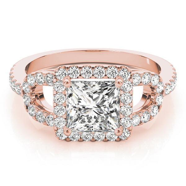 0.2 Ct Lab Grown Diamond Princess Cut Jenila  Halo Engagement Rings in Silver 925