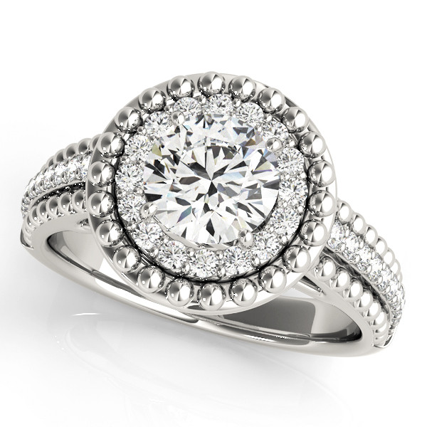 0.2 Ct Natural Round Cut Jaylynn  Halo Diamond Rings in Silver 925