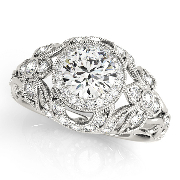 0.2 Ct Natural Round Cut Luana Halo Diamond Rings in Silver 925