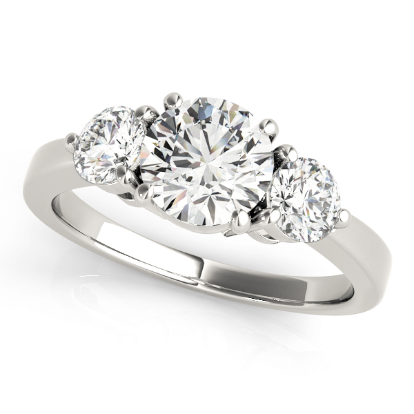 0.2 Ct Lab-Created Diamond Round Cut Wagner  Trilogy Engagement Rings in Silver 925
