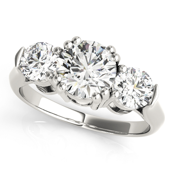 0.2 Ct Lab-Created Diamond Round Cut Yurani Trilogy Engagement Rings in Silver 925
