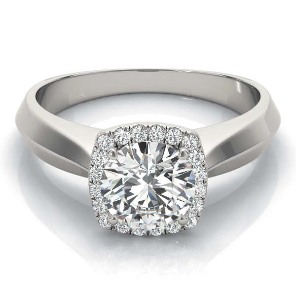 0.2 Ct Lab-Created Diamond Round Cut Leena  Halo Engagement Rings in Silver 925