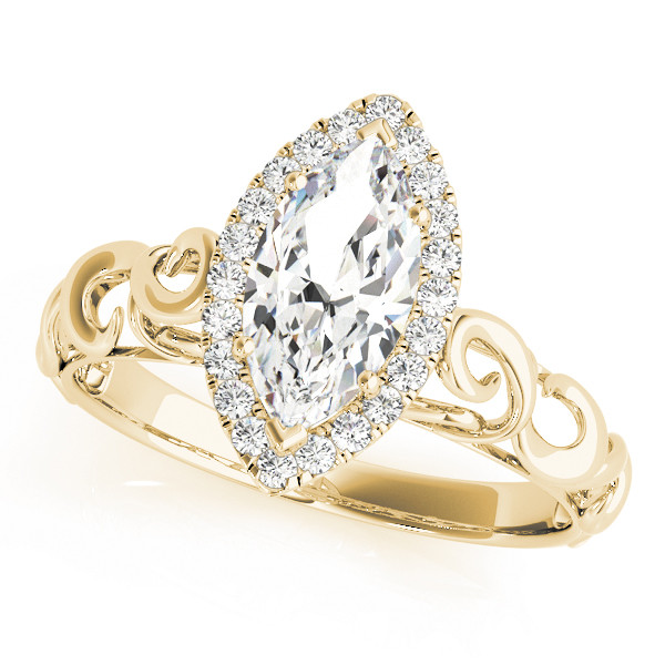 0.2 Ct Natural Marquise Cut Lilyana Halo Diamond Rings in Silver 925