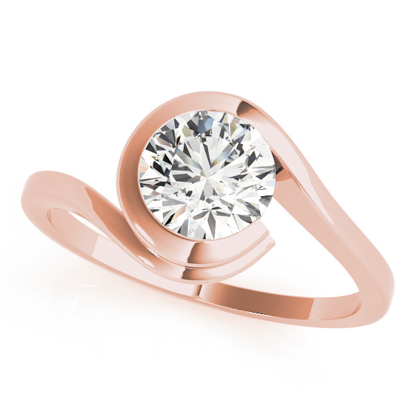 0.1 Ct Natural Round Cut Mckayla  Solitaire Diamond Rings in 14K White Gold