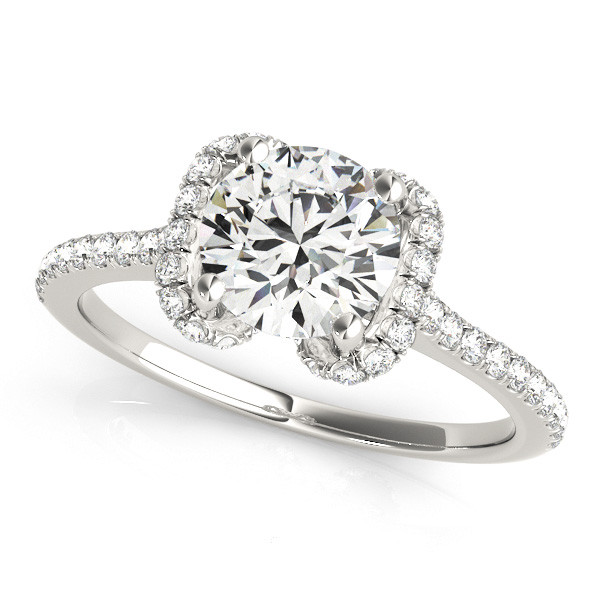 0.2 Ct Natural Round Cut Kahlia Halo Diamond Rings in Silver 925