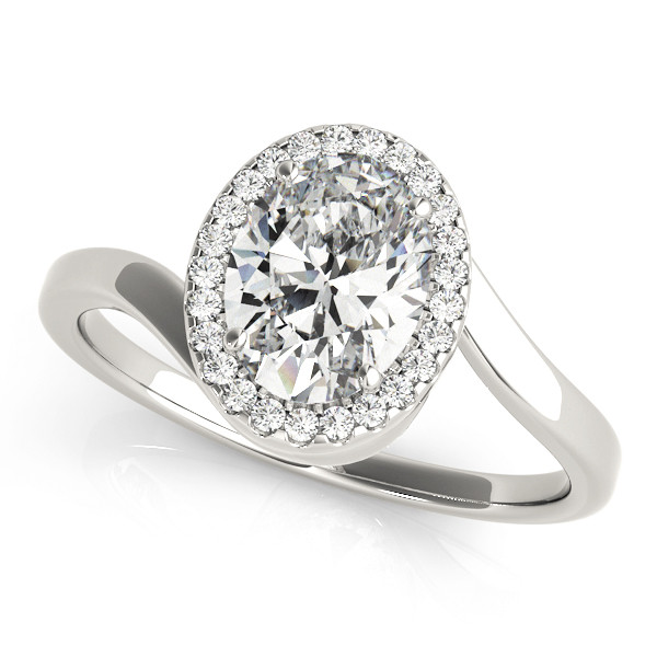 0.2 Ct Natural Oval Cut Lexie Halo Diamond Rings in Silver 925