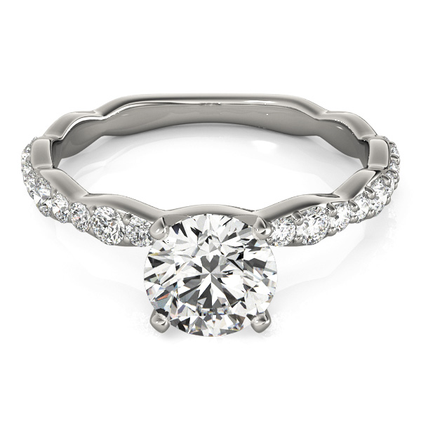 0.2 Ct Lab Grown Diamond Round Cut Berryl  Side Stone Engagement Rings in Silver 925