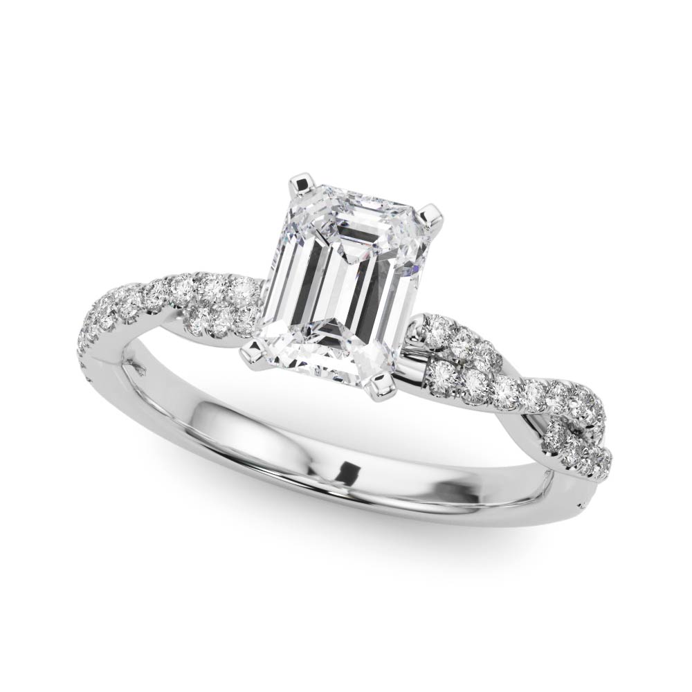 Zita Natural Diamond 4 Prong Setting Side Stone Engagement Ring