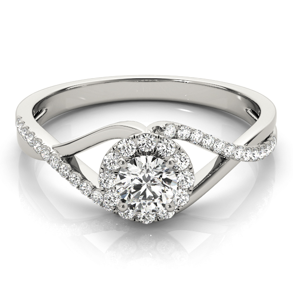 0.2 Ct Lab-Created Diamond Round Cut Jesly  Halo Engagement Rings in Silver 925